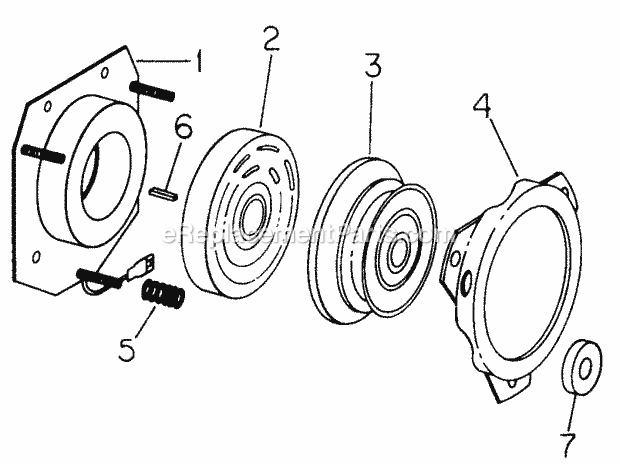 Pto Clutch Diagram and Parts List for 1604 2050598U, 144-582-399, 145-582-399, 142-582-3 Cub Cadet Lawn Tractor